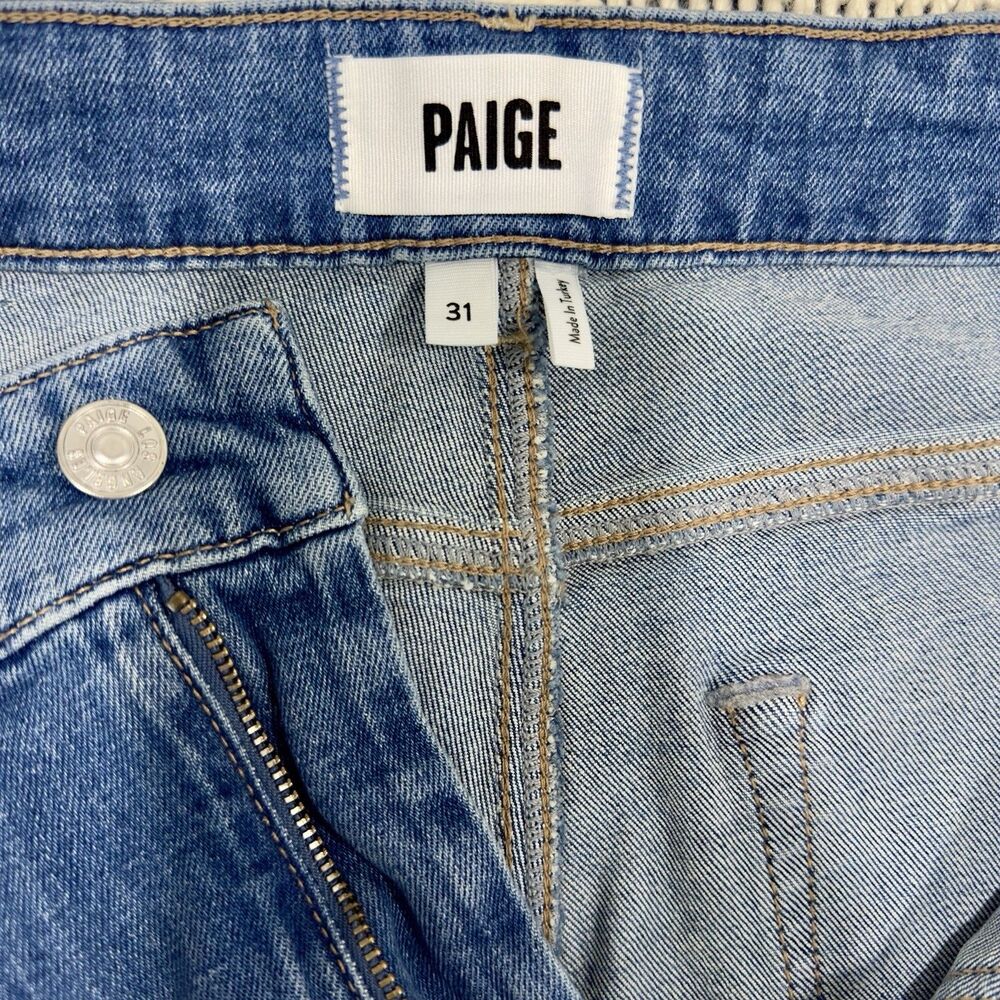 PAIGE Anessa Jeans Womens 31 High Rise Ankle Wide Leg Patch Pocket Blue - Picture 5 of 10